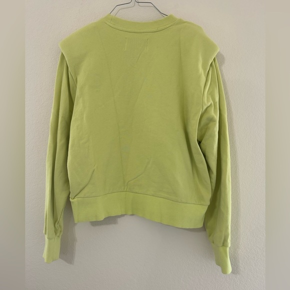 Pistola Kirsten Shoulder Pad Sweatshirt Citron Yellow Neon Women’s Sz Small Crew - Picture 4 of 13